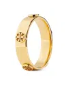 Tory Burch Miller Logo Studded Band Ring In 18k Gold Plated In Gold