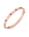 Tory Burch Miller Logo Studded Bangle Bracelet In Brown