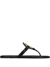 Tory Burch Miller Logo Thong Sandals In Black