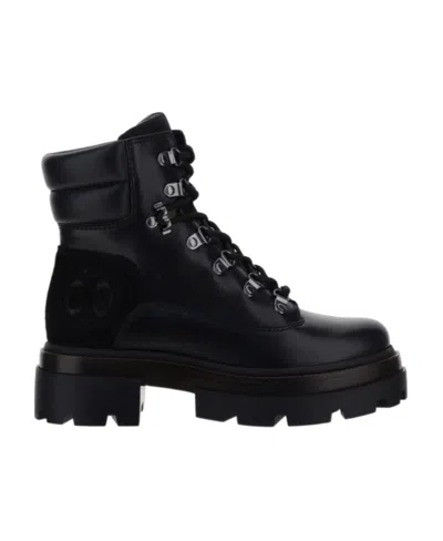 Tory Burch Miller Lug Hiker Boots In Black