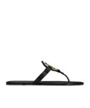 Tory Burch Miller Logo Thong Sandals In Black