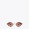 Tory Burch Miller Metal Oval Sunglasses In Brown