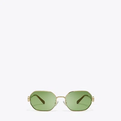 Tory Burch Miller Metal Oval Sunglasses In Green
