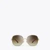 Tory Burch Miller Metal Round Sunglasses In Brown