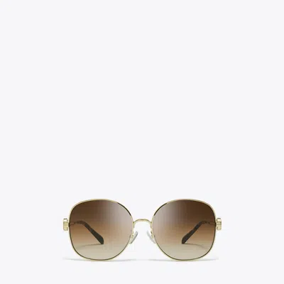 Tory Burch Miller Metal Round Sunglasses In Gold