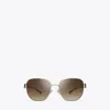 Tory Burch Miller Metal Square Sunglasses In Gold