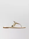 Tory Burch Miller Metallic Leather Thong Slippers In Metallic
