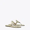 Tory Burch Gold Sandals With Flat Sole And Metallic Finish In Gold