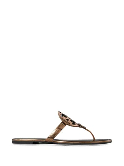 Tory Burch Miller Metallic-finish Sandals In Brown