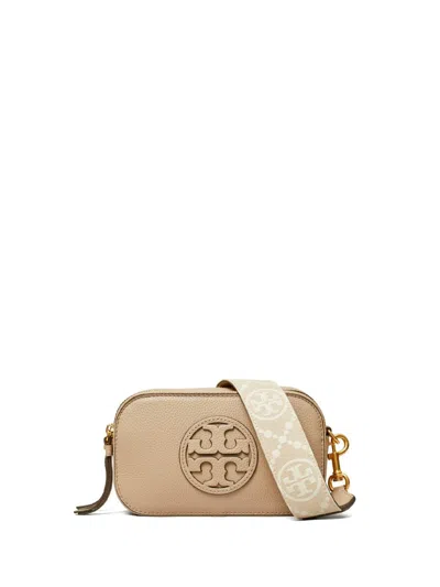 Tory Burch Mini Miller Crossbody Bag In Beige