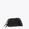 Tory Burch Miller Mini Zip Leather Crossbody Bag In Black
