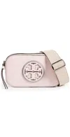 Tory Burch Miller Patent Border Mini Crossbody Bag In Cotton Candy/gold
