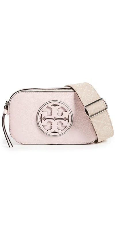 Tory Burch Miller Patent Border Mini Crossbody Bag In Cotton Candy/gold