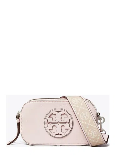 Tory Burch Miller Mini Leather Camera Bag In Powder