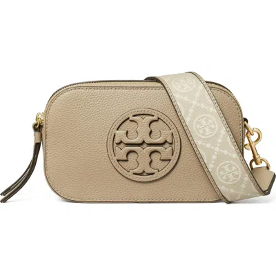 Tory Burch Mini Leather Camera Bag With Adjustable Strap In Brown