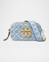 Tory Burch Mini Miller T Monogram Denim Crossbody Bag In Powder Blue