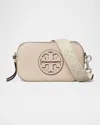 Tory Burch Miller Mini Zip Leather Camera Crossbody Bag In New Ivory