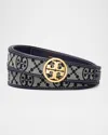 Tory Burch Miller Monogram Belt In 405 Tory Navy