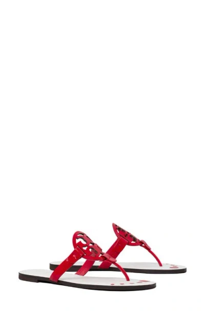 Tory Burch Miller Nail Polish Thong Slide Sandal In Red