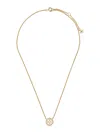 Tory Burch Crystal Logo Necklace In Gold