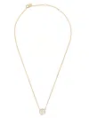 Tory Burch Golden Logo Pendant Necklace In Rosa