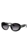 Tory Burch 53mm Gradient Oval Sunglasses In Black