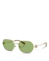 Tory Burch Miller Oval Sunglasses, 55mm In Gold Pink