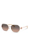 Tory Burch 55mm Gradient Irregular Sunglasses In Rose Gold