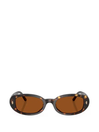 Tory Burch Miller Oval Sunglasses In Brown