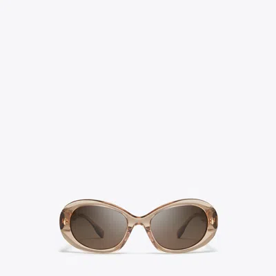 Tory Burch Miller Oval Sunglasses In Brown