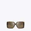 Tory Burch Miller Oversized Square Sunglasses In Brown