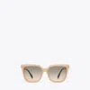 Tory Burch Miller Oversized Square Sunglasses In Milky Pink/brown Gradient