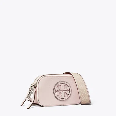 Tory Burch Miller Patent Border Mini Crossbody Bag In Pale Pink