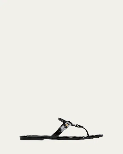 Tory Burch Miller Patent Leather Sandals In Black
