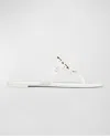 Tory Burch Miller Patent Leather Sandals In White
