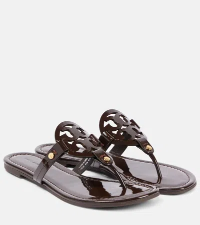 Tory Burch Sandalen Miller Aus Lackleder In Braun