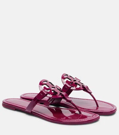 Tory Burch Miller Patent Leather Thong Sandals In Multi