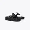 Tory Burch Miller Patent Wedge Sandal In Black