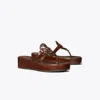 Tory Burch Miller Patent Wedge Sandal In Brown