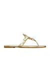 Tory Burch Miller Crystal Embellished Thong Sandals In Nude