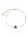 Tory Burch Pave Circular Chain Bracelet In Tory Gold / Crystal
