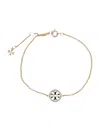 Tory Burch Pave Circular Chain Bracelet In Tory Gold / Crystal