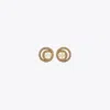 Tory Burch Miller Pavé Double Ring Stud In Black
