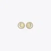 Tory Burch Miller Pavé Double Ring Stud In Gold