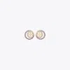 Tory Burch Miller Pavé Double Ring Stud In Tory Gold/violet