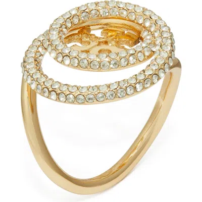Tory Burch Miller Pavé Double Ring In Gold