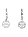 Tory Burch 'miller' Metallic Earings With Double T Logo Charm In Metallic
