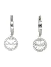 Tory Burch Miller Pave Huggie Hoop Earrings In Metallic