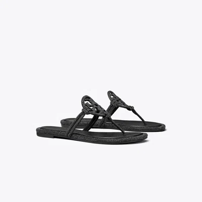 Tory Burch Miller Pavé Knotted Sandal In Black