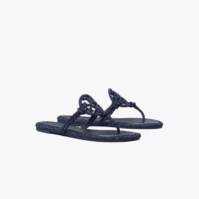 Tory Burch Miller Pavé Knotted Sandal In Blue